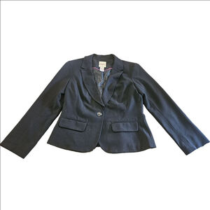 Women's Candie's Black Blazer Jacket with Pink Trim, Size L Junior's
